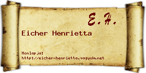 Eicher Henrietta névjegykártya