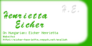 henrietta eicher business card
